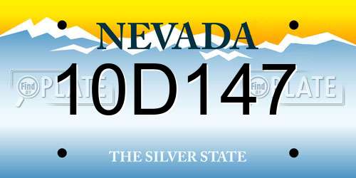 10D147 Nevada License Plate