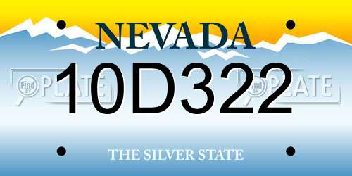 10D322 Nevada License Plate