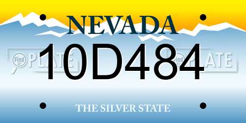 10D484 Nevada License Plate