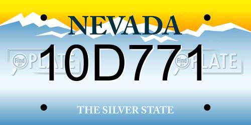 10D771 Nevada License Plate