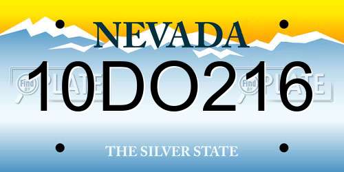 10DO216 Nevada License Plate