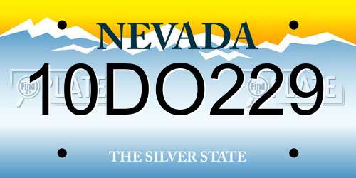 10DO229 Nevada License Plate