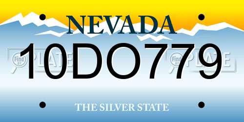 10DO779 Nevada License Plate