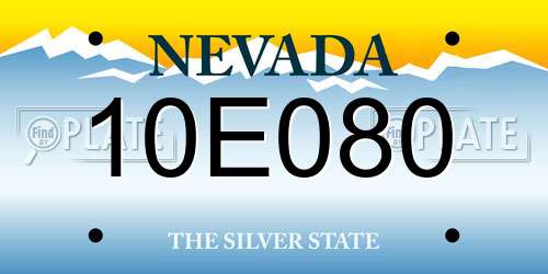 10E080 Nevada License Plate