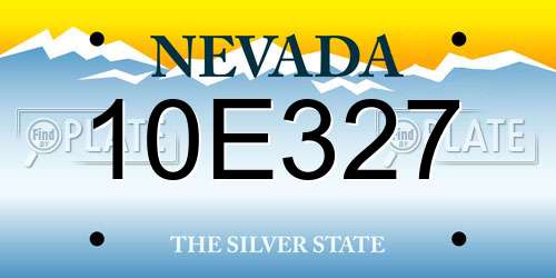 10E327 Nevada License Plate