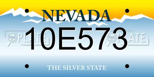 10E573 Nevada License Plate