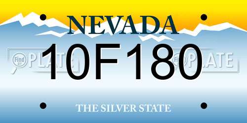 10F180 Nevada License Plate