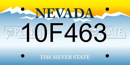 10F463 Nevada License Plate