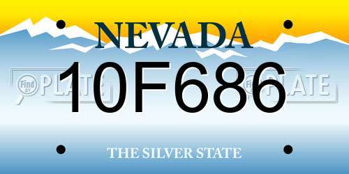 10F686 Nevada License Plate