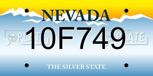 10F749 Nevada License Plate