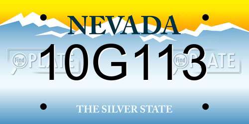 10G113 Nevada License Plate
