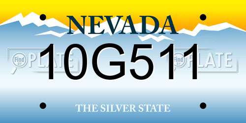 10G511 Nevada License Plate