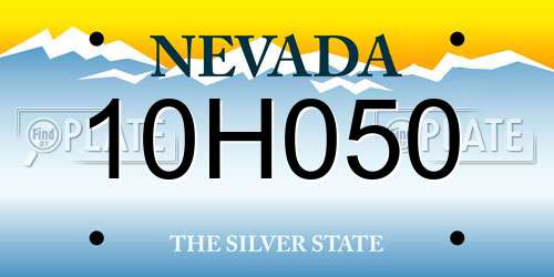 10H050 Nevada License Plate