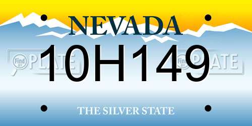 10H149 Nevada License Plate