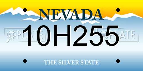 10H255 Nevada License Plate