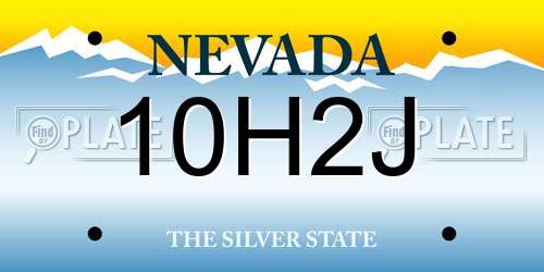 10H2J Nevada License Plate