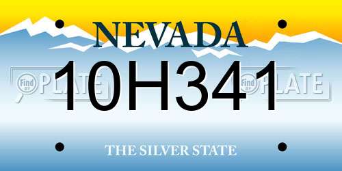 10H341 Nevada License Plate