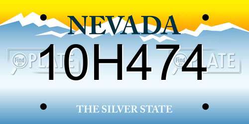 10H474 Nevada License Plate