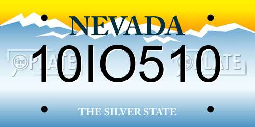 10IO510 Nevada License Plate