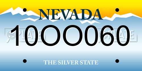 10OO060 Nevada License Plate