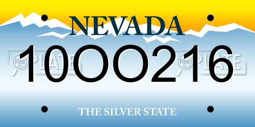 10OO216 Nevada License Plate