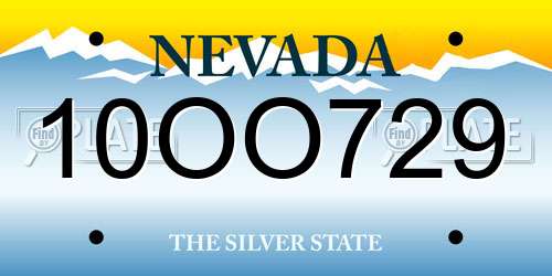 10OO729 Nevada License Plate