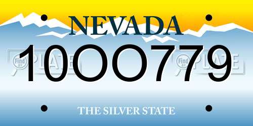 10OO779 Nevada License Plate