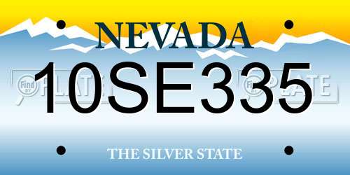 10SE335 Nevada License Plate
