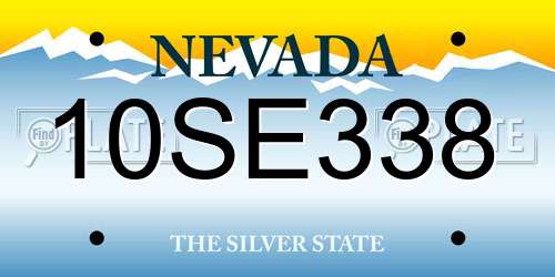 10SE338 Nevada License Plate