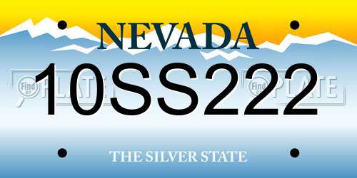10SS222 Nevada License Plate