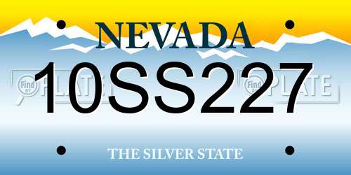10SS227 Nevada License Plate