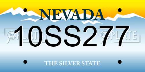 10SS277 Nevada License Plate