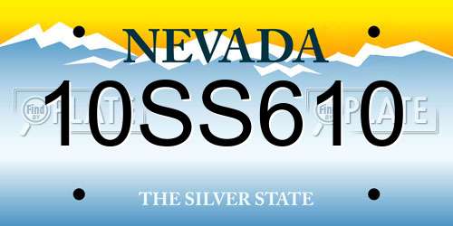 10SS610 Nevada License Plate