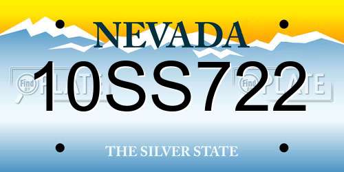 10SS722 Nevada License Plate