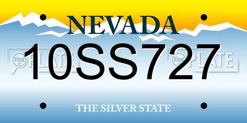 10SS727 Nevada License Plate