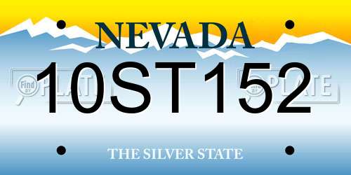 10ST152 Nevada License Plate