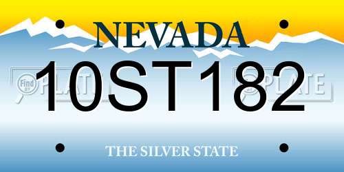 10ST182 Nevada License Plate