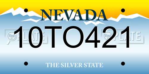 10TO421 Nevada License Plate