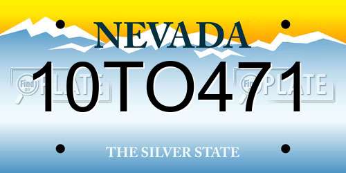 10TO471 Nevada License Plate