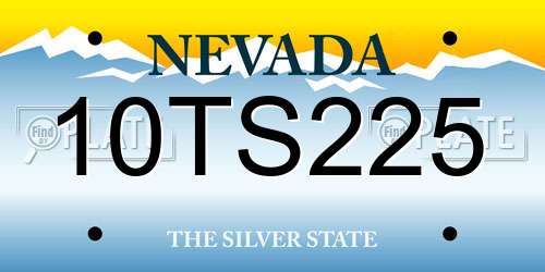 10TS225 Nevada License Plate