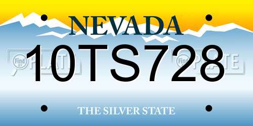 10TS728 Nevada License Plate