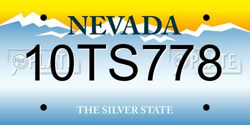 10TS778 Nevada License Plate