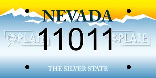 11011 Nevada License Plate