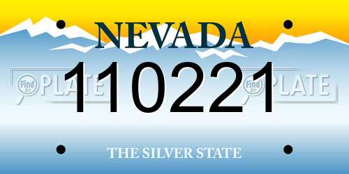 110221 Nevada License Plate
