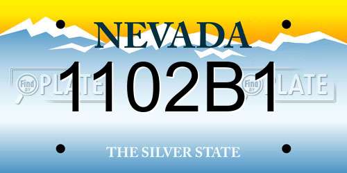 1102B1 Nevada License Plate