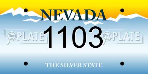 1103 Nevada License Plate