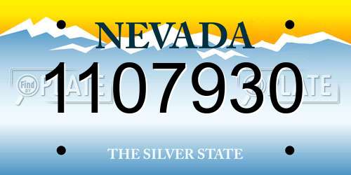 1107930 Nevada License Plate