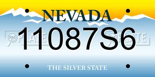 11087S6 Nevada License Plate