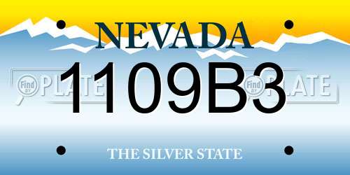 1109B3 Nevada License Plate