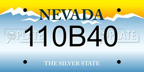 110B40 Nevada License Plate